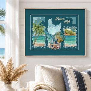 Póster Vida Colorida na Praia