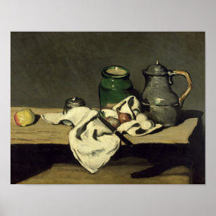 Póster Vida com uma chaleira, c.1869 de Paul Cezanne  