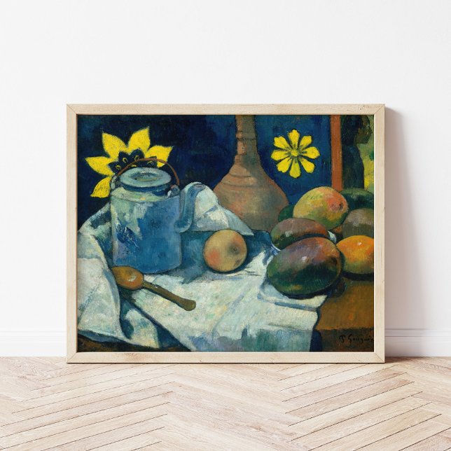 Poster Vida contínua com bule e Fruta | Paul Gauguin (Criador carregado)