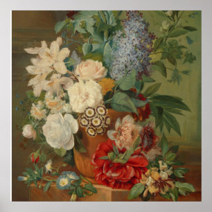 Póster Vida Contínua com Flores num Terracotta Vase