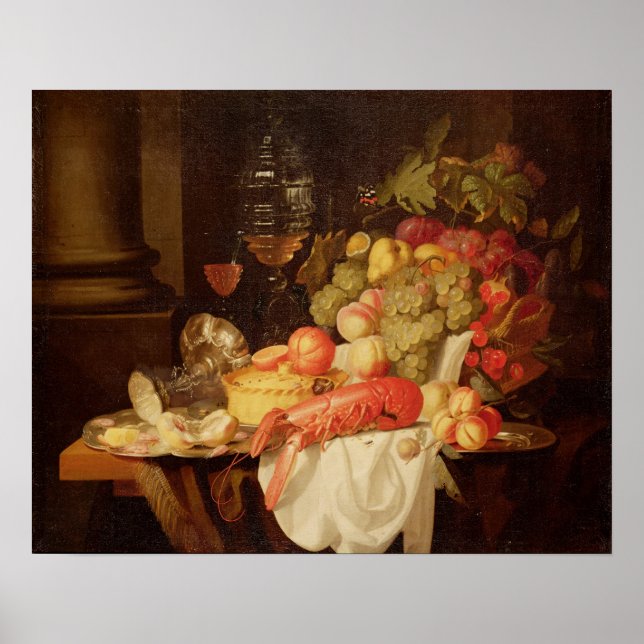 Poster Vida contínua com lagosta (Frente)