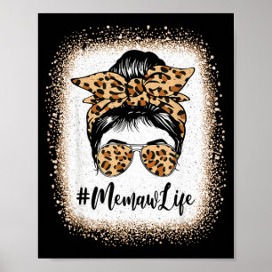 Poster Vida da Memaw mechas de leopardo coque desarrumado