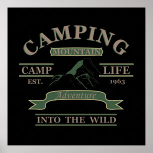 Poster Vida de campista de acampamento ao ar livre
