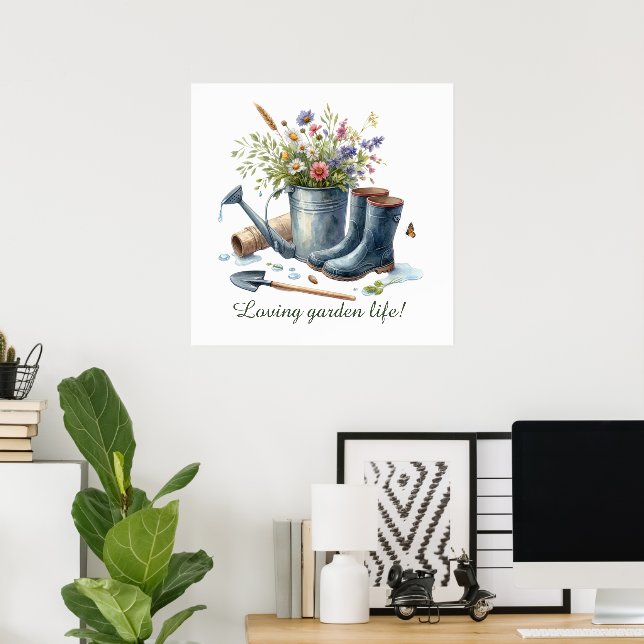 Poster Vida de Jardim Bonita personalizável (Escritório em casa)