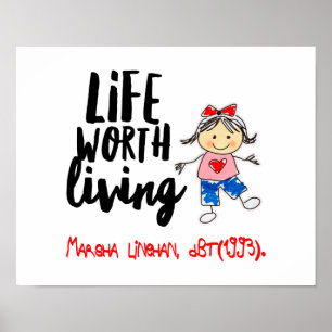 Poster Vida de Linehan da DBT bonita vale a pena Terapê