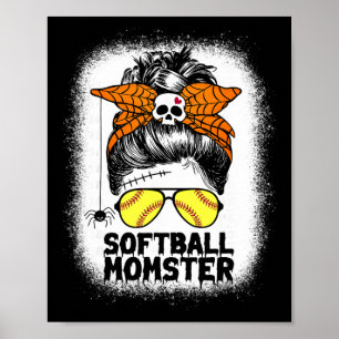 Poster Vida de Mãe de Softball Coque Sujo Halloween Mulhe