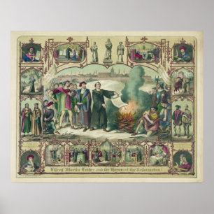 Poster Vida de Martin Luther & heróis da reforma