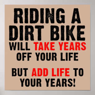 Poster Vida de Moto Off-Road Para Seus Anos Sinal de Post