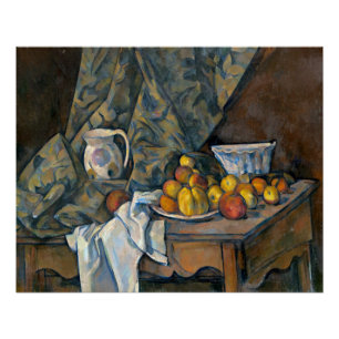 Póster Vida de Paul Cezanne   ainda com maçãs e pêsseg