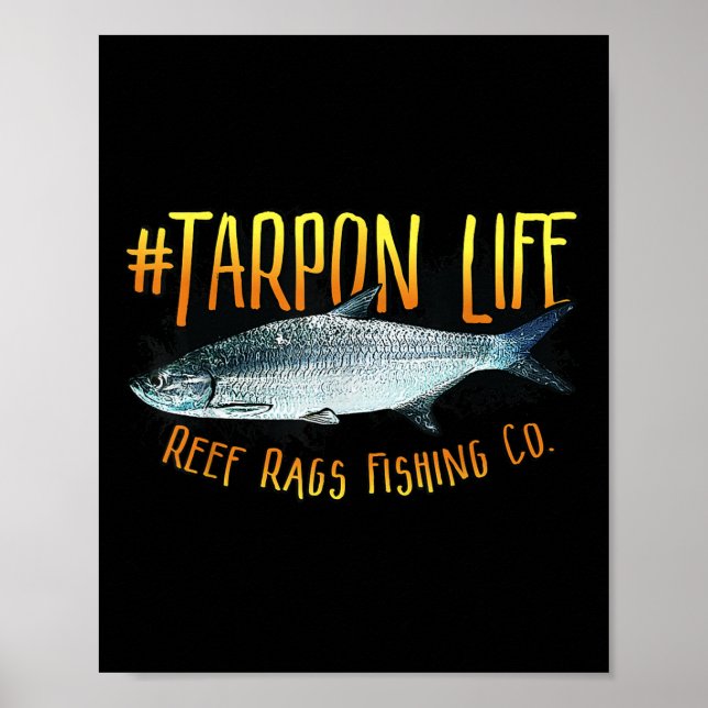 Poster Vida de Tarpon Pesca de Água Salgada no Mar Profun (Frente)