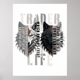 Poster Vida de trader | Lobo | Ambos os lados