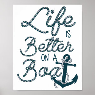 Poster Vida Divertida É Melhor Em Um Barco Amantes De Cru