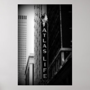 Poster Vida do atlas, Tulsa, Oklahoma. Torre W. Preto