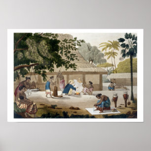 Póster Vida doméstica em Kupang, Timor, chapeia 10 'do L