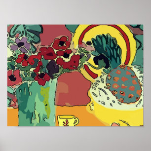 Poster Vida Estática Com Ananás