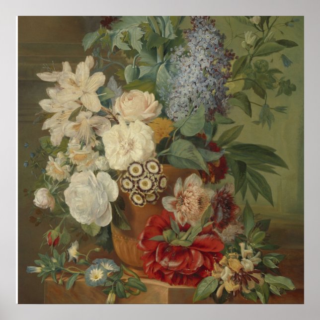 Póster Vida Estática com Flores num Terracotta Vase (Frente)