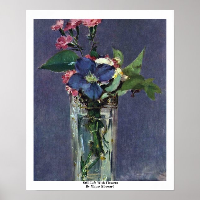 Póster Vida Estática Com Flores Por Manet Edouard (Frente)