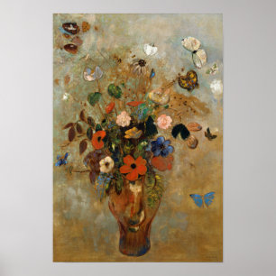 Poster Vida Estática com Flores por Odilon Redon