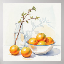 Vida Estática da Aquarela - Laranjas