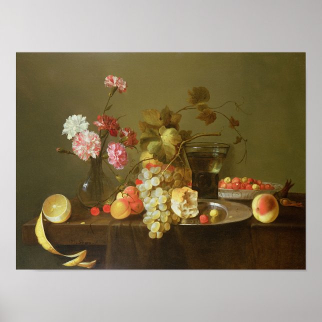 Poster Vida Estática de Frutas e Flores (Frente)