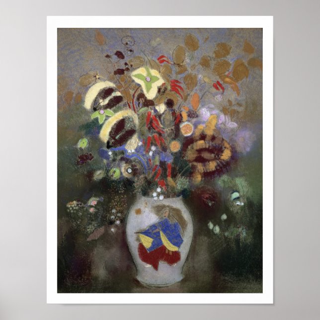 Póster Vida Estática de Vaso de Flores (pastel no papel) (Frente)