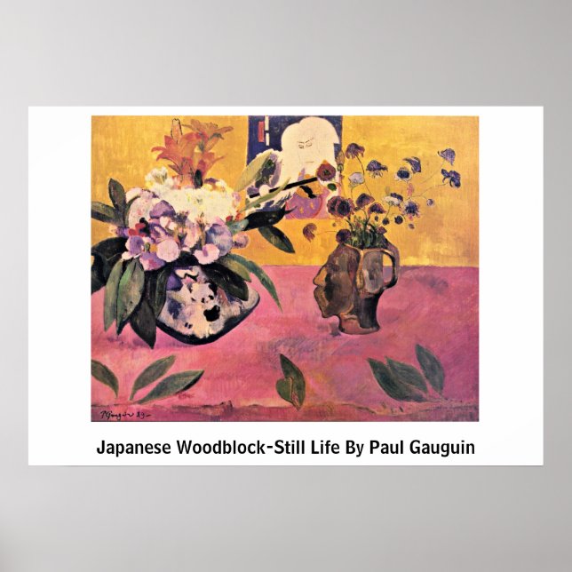 Póster Vida Estática De Woodblock Japonês Por Paul Gaugui (Frente)