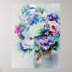 Poster Vida Estável Rose Bouquet Watercolor