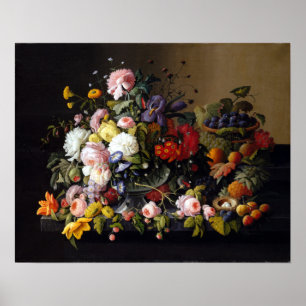 Poster Vida, flores e fruta de Severin Roesen ainda
