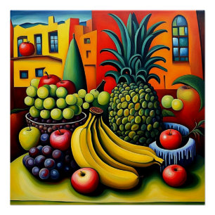 Póster Vida ininterrupta com a fruta 10