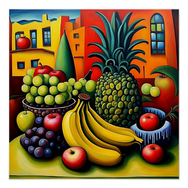 Póster Vida ininterrupta com a fruta 10 (Frente)