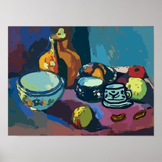 Póster Vida ininterrupta com Frutas e Loucos (Frente)