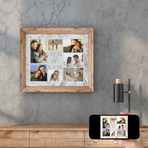 Poster Vida Loving com você colagem de 7 fotos - mármor