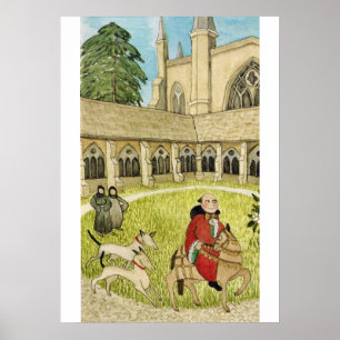 Póster Vida Medieval na Inglaterra - Peregrinos Canterbur