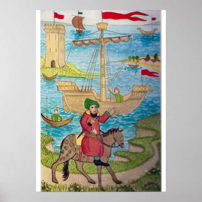 Póster Vida Medieval na Inglaterra - Peregrinos Canterbur (Frente)