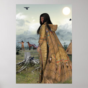 Póster Vida Nativa Americana