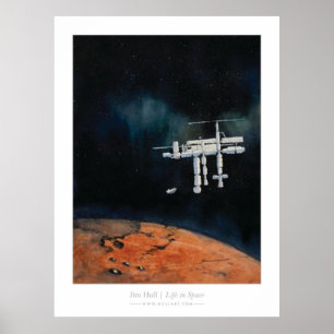 Póster Vida no espaço -- ISS em Marte