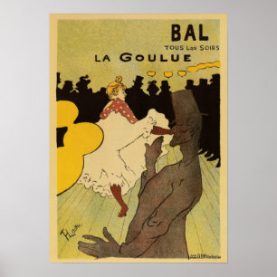 Poster Vida noturno de Paris Toulouse 1891 Lautrec