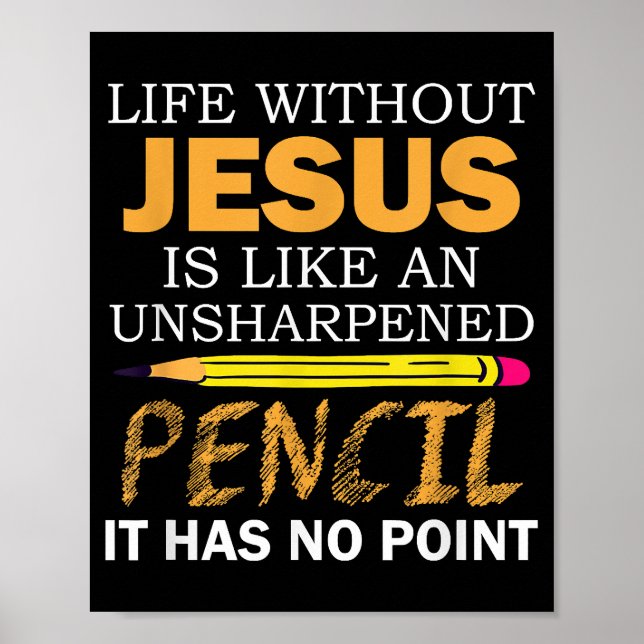 Poster Vida Sem Jesus Engraçado Cristão Fé Religiosa (Frente)
