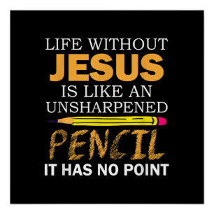 Póster Vida sem Jesus Engraçado Fé Religiosa Cristã