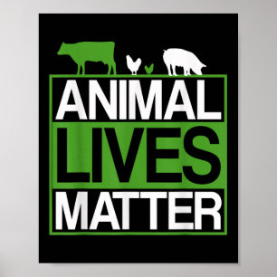 Poster Vidas de Animais Proteção Animal Vegetarianos Meio