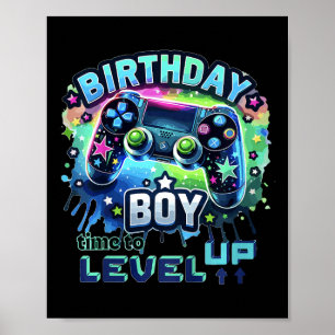 Poster Vídeo de Controlador de Jogo de Nível de Aniversár