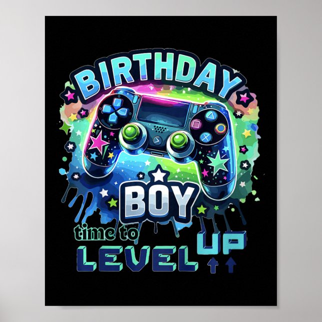 Poster Vídeo de Controlador de Jogo de Nível de Aniversár (Frente)