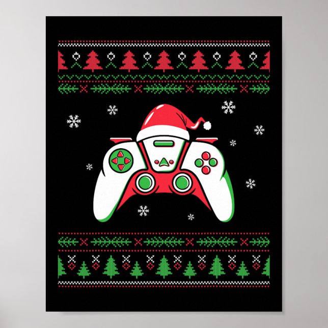 Poster Video Game Controller Natal Hat Gamer Bo (Frente)
