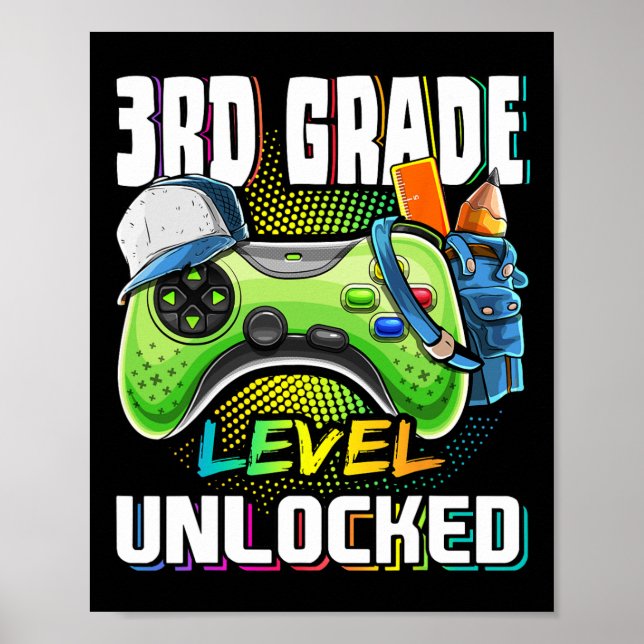 Poster Vídeo Game Desbloqueado Nível 3ª Série Ck Volta às (Frente)