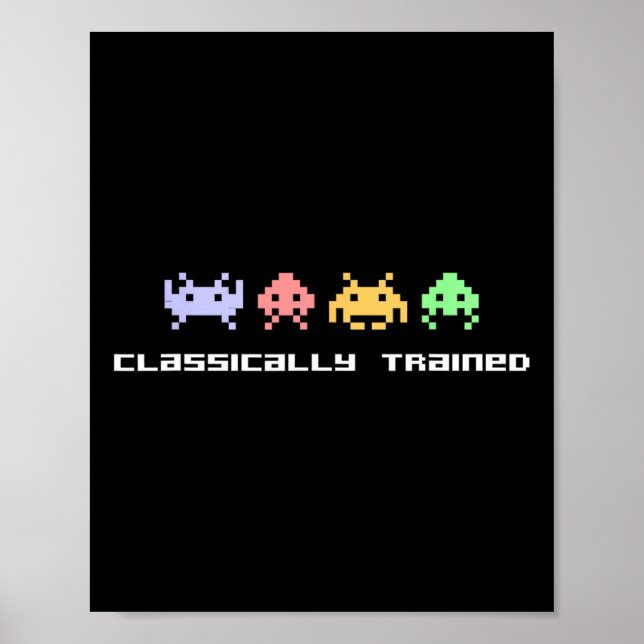 Poster Video Game Invasores Alienígenas Treinados com Cli (Frente)