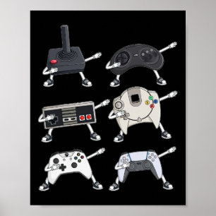 Poster Vídeo Gamer Controla Jovens Rapazes Jogo Crianças