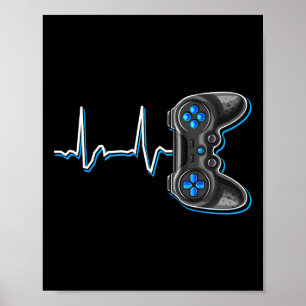 Poster Video Gamer Heartbeat Video Game Controller Gift K