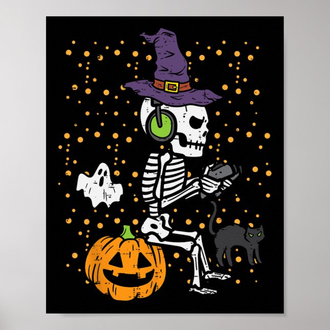 Poster Vídeo Gamer Skeleton Halloween Costume Men Ki (Frente)