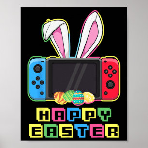 Poster Vídeo Jogo Páscoa Coelho Engraçado Controladora De
