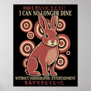 Poster Vídeo Meme Eclético de Coelho Japonês Vintage Jant